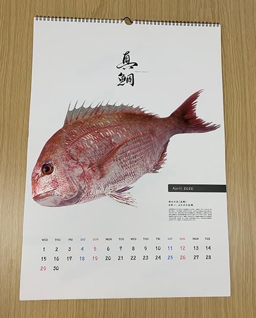 魚の凹凸をリアルに表現したカレンダー