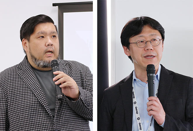 大阪印刷・緒方氏（左）と日本HP・田口氏