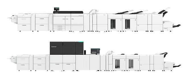 プロダクションプリンター「Revoria Press EC2100S」（上）、「同PC1120」（下）